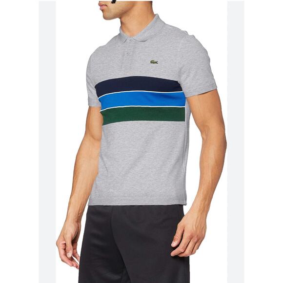 LACOSTE SPORT gray color stripe polo‎ size medium - Picture 10 of 10